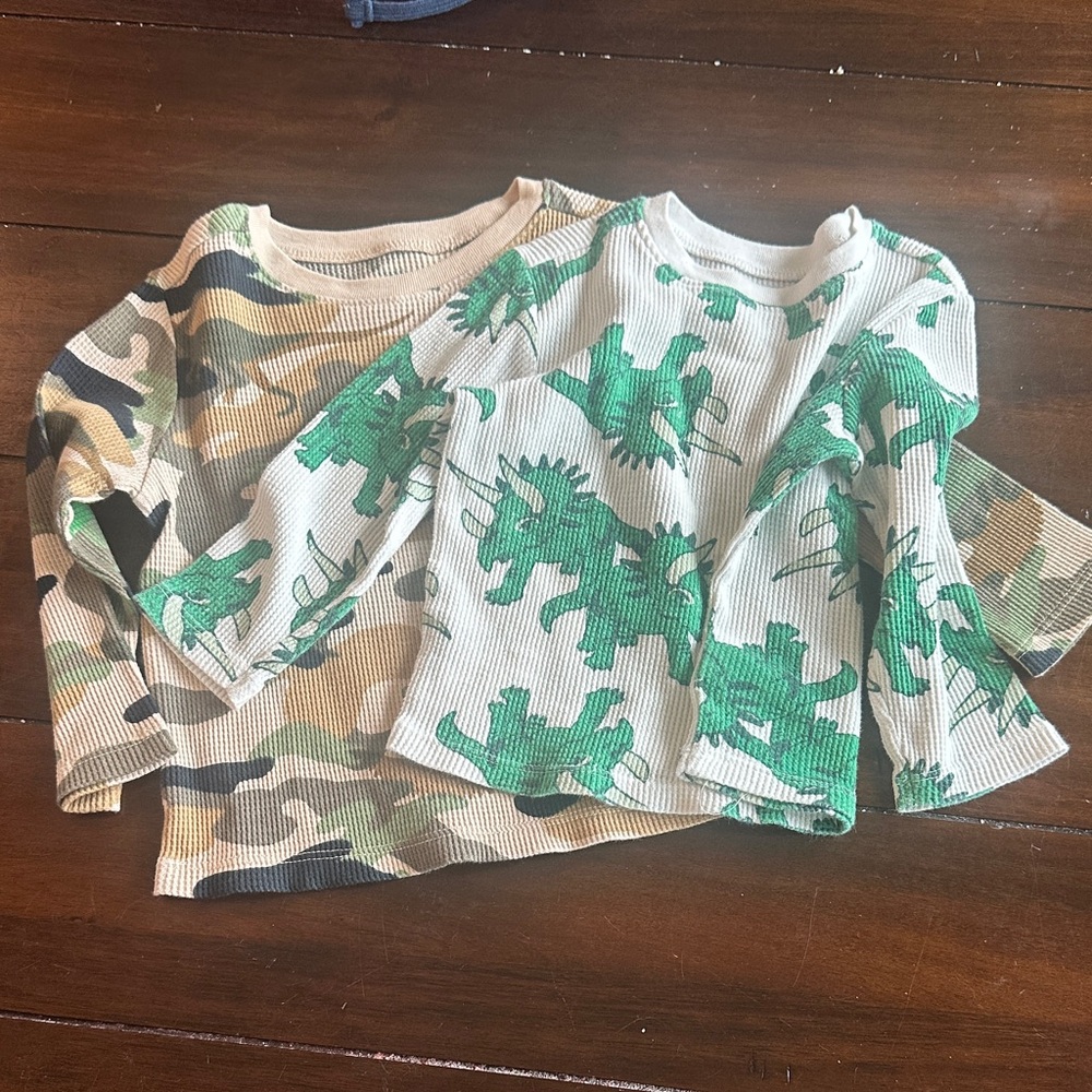 18-24 months Old Navy Kids' Camouflage and Dinosaur Print Long Sleeve Shirts